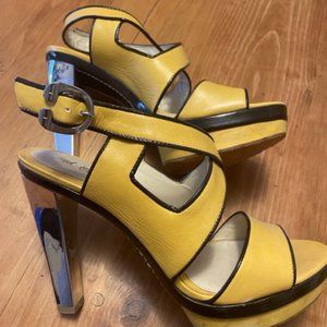 L.A.M.B.  by Gwen Stefani - Yellow Leather Platform Shoes Size 8.5